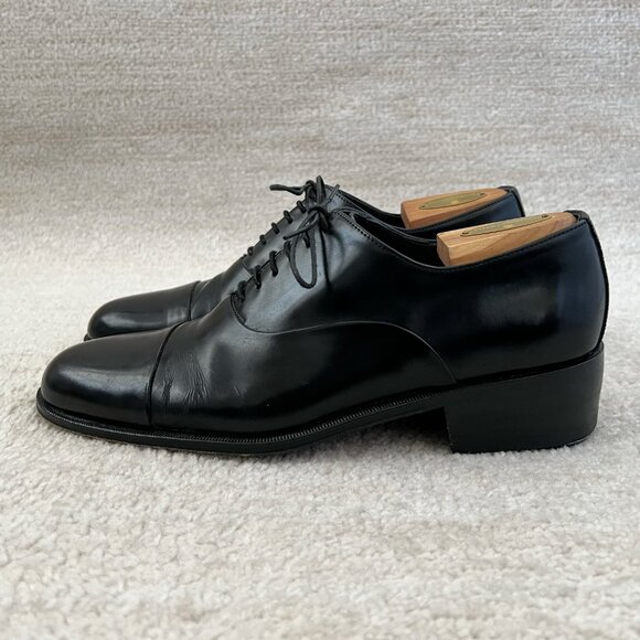 Bally Treny 1 Black Leather Cap Toe Oxford Dress Shoes 8.5 Made in Italy main image 12